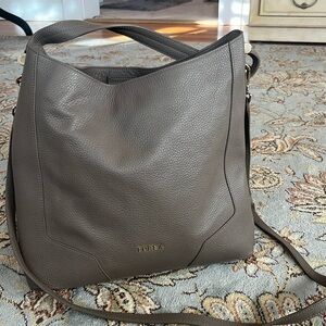 Furla taupe leather bag.